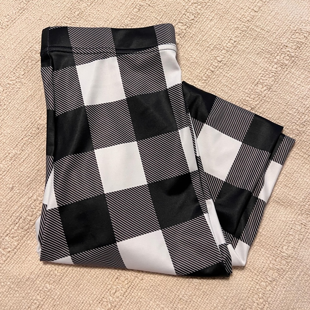 Blackmilk Plaid Leggings with Footstrap